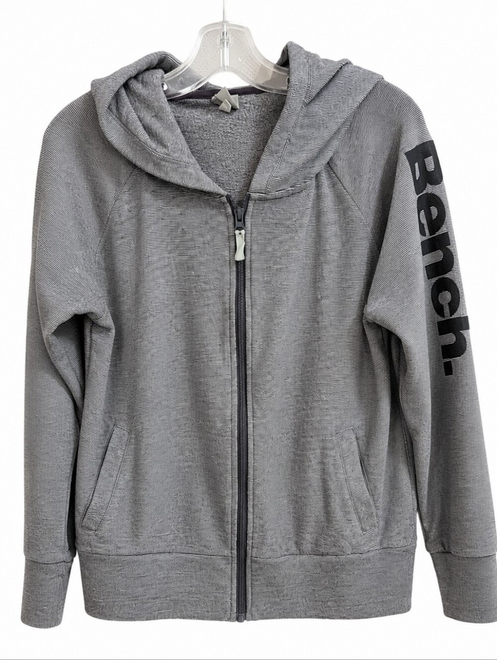 Bench Women’s Gray Full Zip Hoodie XL Logo